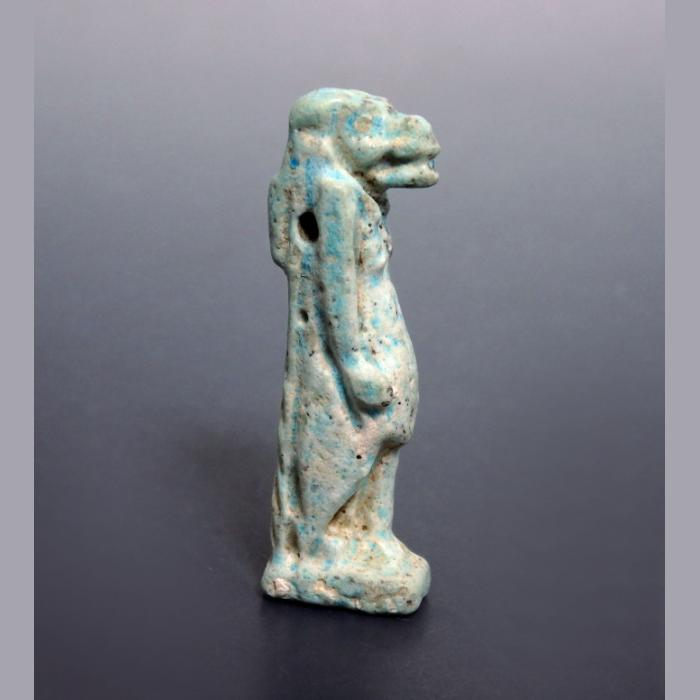 Large Egyptian Blue Glazed Faience Amulet of Tawaret - Den of Antiquity