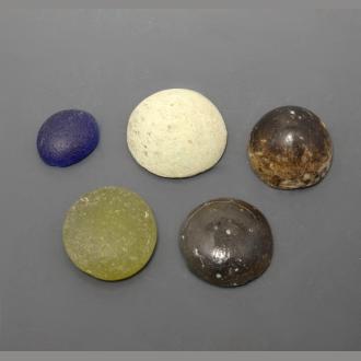 Five Roman Glass & Stone Gaming Counters - Den of Antiquity