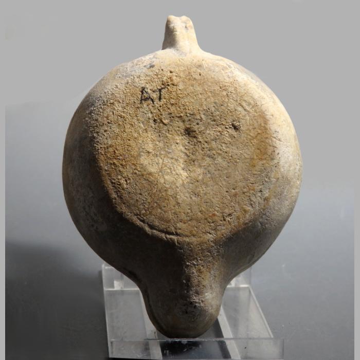 Roman Terracotta Oil Lamp With Actors Masks - Den of Antiquity