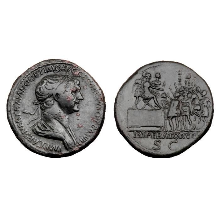 RARE Trajan Ae Sestertius