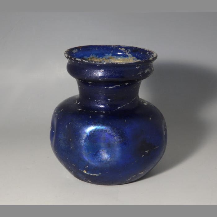 A Fine Roman Cobalt Blue Glass Dimpled Jar