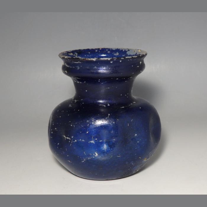 A Fine Roman Cobalt Blue Glass Dimpled Jar - Image 2