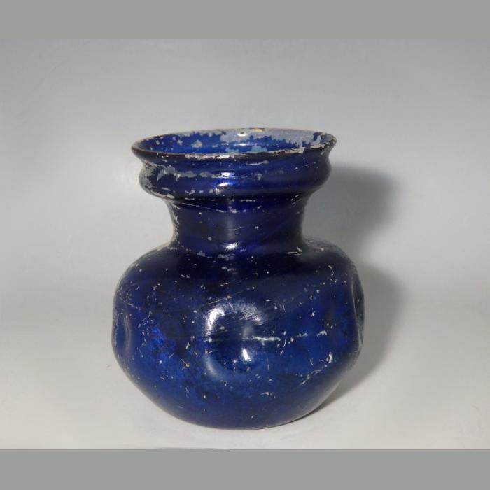 A Fine Roman Cobalt Blue Glass Dimpled Jar - Image 3