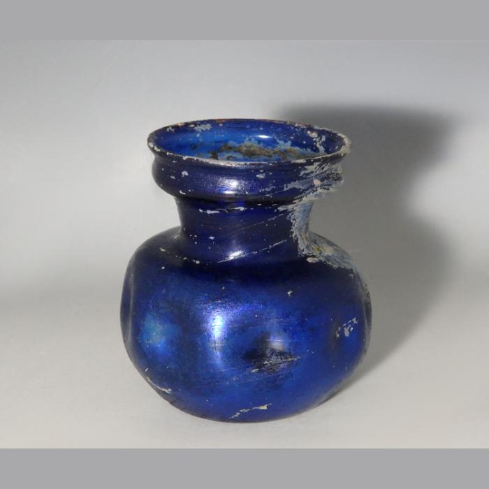 A Fine Roman Cobalt Blue Glass Dimpled Jar - Image 5