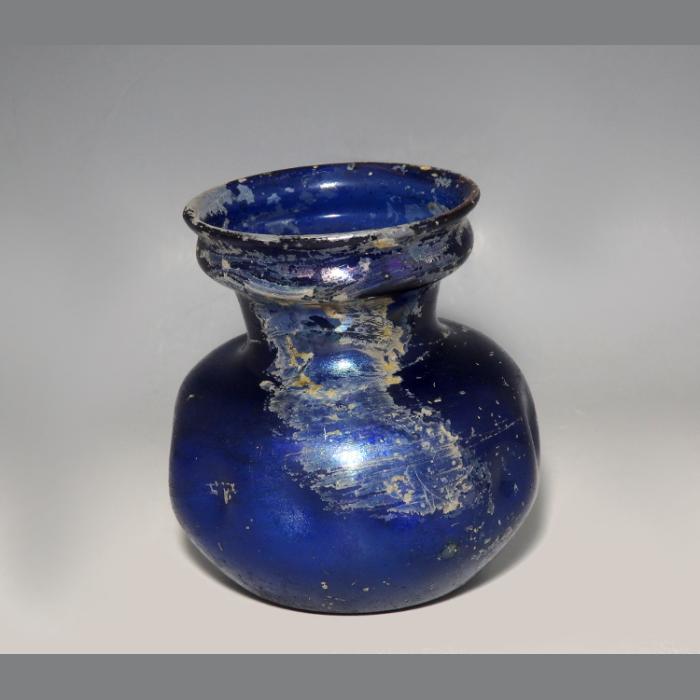 A Fine Roman Cobalt Blue Glass Dimpled Jar - Image 6