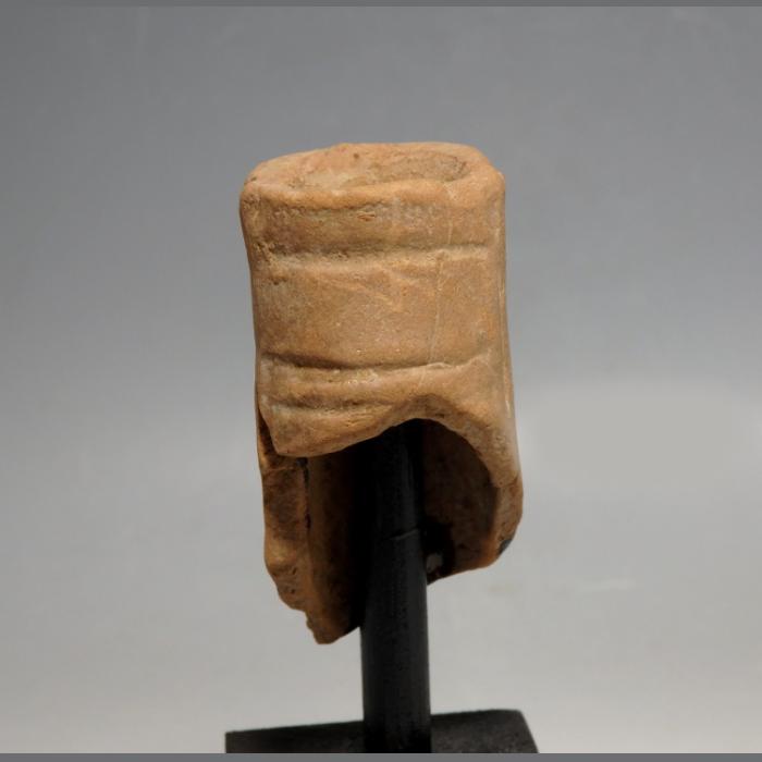 Romano-Egyptian Terracotta Bottle Neck Fragment Decorated With Satyr - Image 4