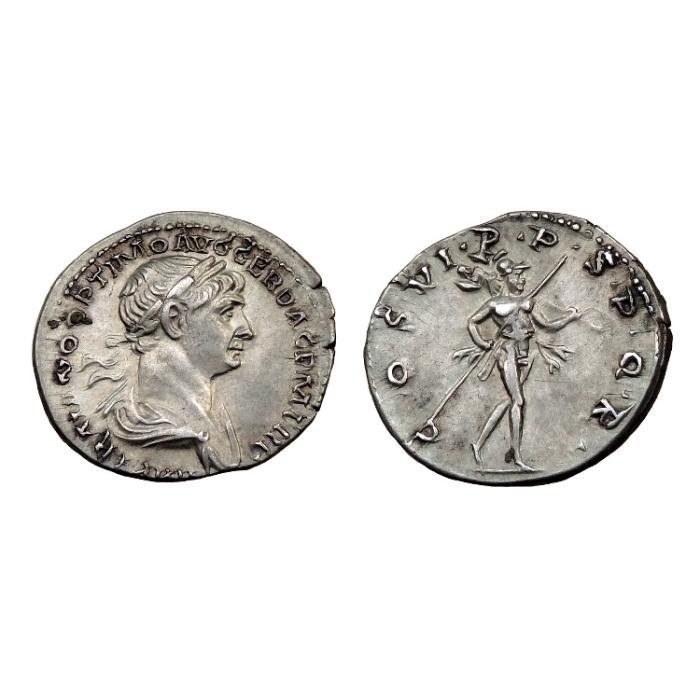 Trajan Ar Denarius. Fine Detail