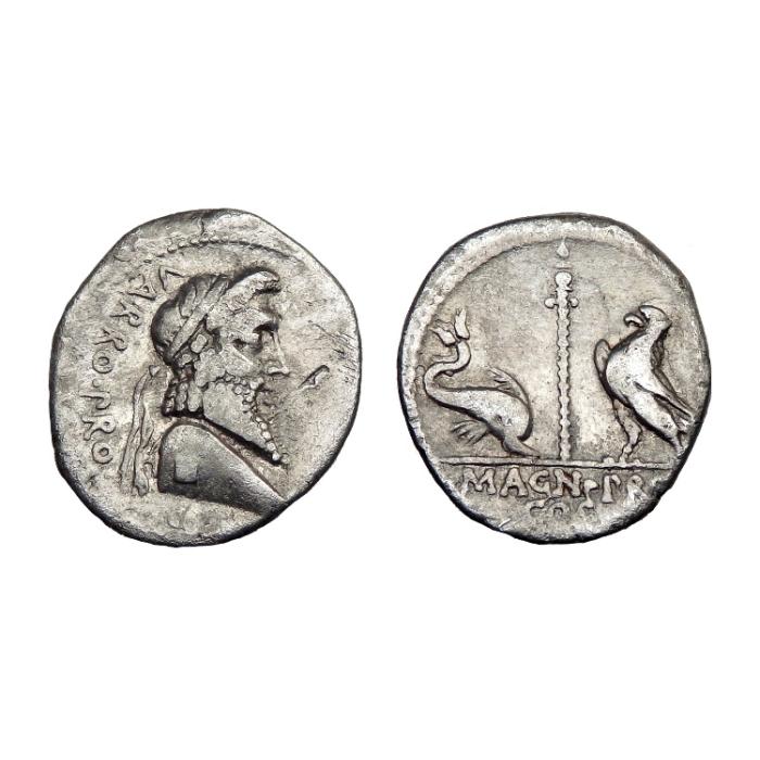 Cnaeus Pompeius Magnus Ar Denarius. HELMINGHAM HOARD