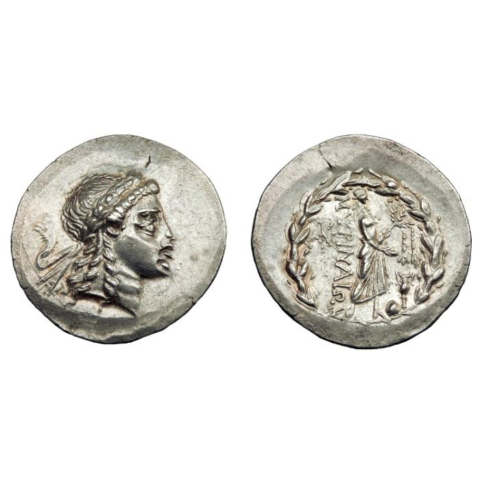 Aelios Myrina Ar Tetradrachm. Fine Portrait