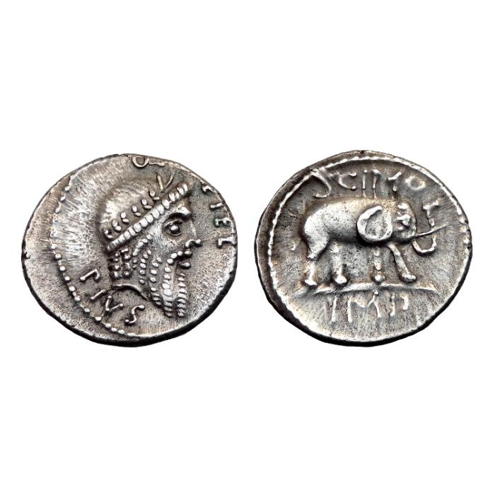 Q. C. Metellus Pius Scipio Ar Denarius