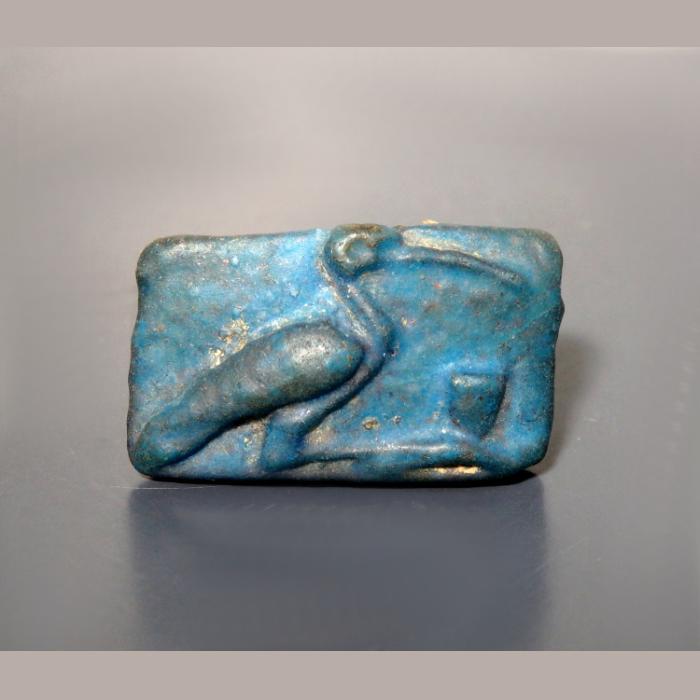 Egyptian Blue Glass Amulet of Ibis