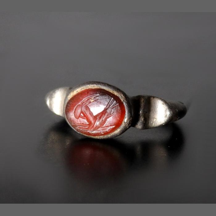 Roman Silver Ring With Capricorn Intaglio