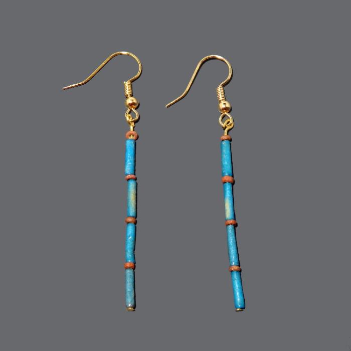 Egyptian Faience New Kingdom Beaded Earrings