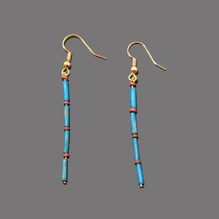 Egyptian Faience New Kingdom Beaded Earrings - Image 2