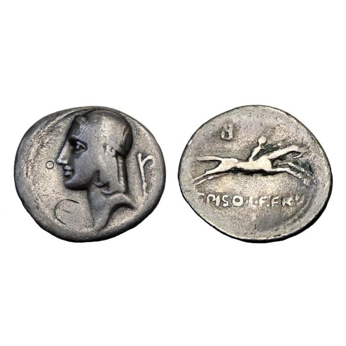 L Calpurnius Piso Frugi Ar Denarius